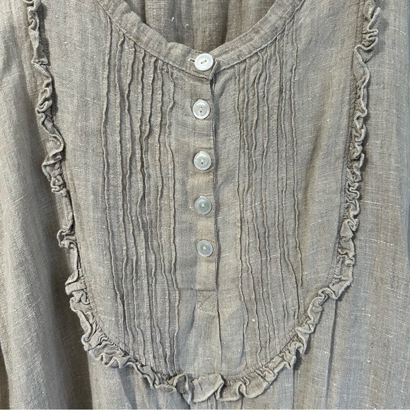 Magnolia Pearl Cottage Farm Dress in Heavy Linen -Oatmeal - Picture 5 of 15